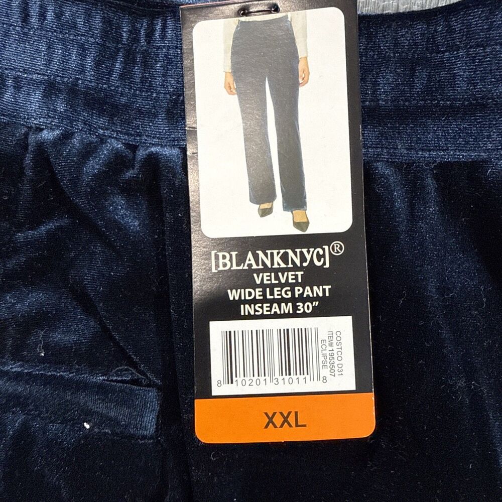 BLANKNYC Women's Velvet Wide-Leg Pants, Eclipse, Size XXL NWT